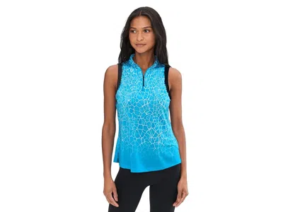 Jamie Sadock Gator Print Sleeveless Polo In Blue
