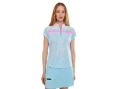 Jamie Sadock Graze Print Cap Sleeve Top In Blue