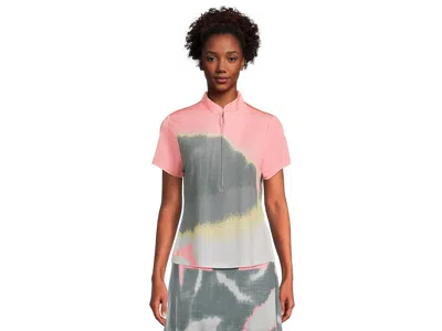 Jamie Sadock Landscape Print Short Sleeve Polo In Neutral