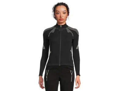 Jamie Sadock Lightweight Full Zip Sweater Jacket In Black