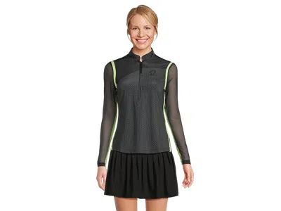 Jamie Sadock Long Sleeve Honey Comb 1/4 Zip Top In Multi