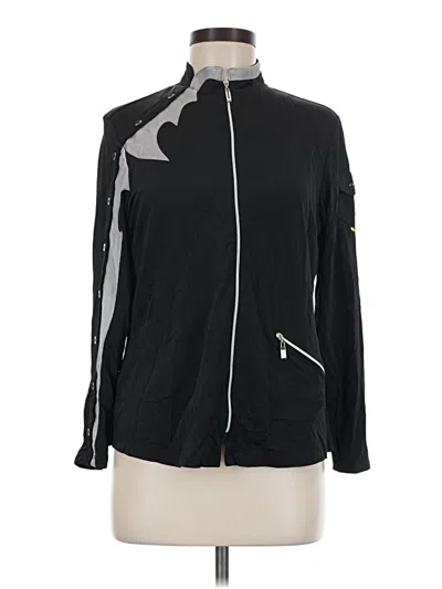 Pre-owned Jamie Sadock Long Sleeve Top Black Mock Neckline Tops