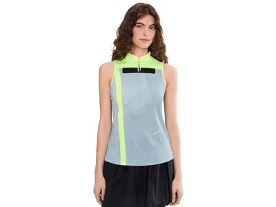 Jamie Sadock Mirror Zip Mock Sleeveless Color Block In Multi