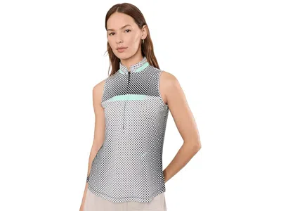 Jamie Sadock Optic Dot Print Sleeveless Top Women's Clothing Beige: Lg In Multi
