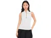 Jamie Sadock Ottoman Solid Mock Turtle Sleeveless In White