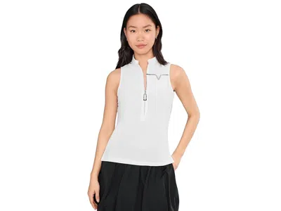 Jamie Sadock Ottoman Solid Mock Turtle Sleeveless In White
