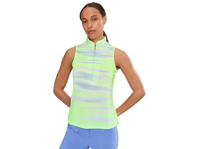 Jamie Sadock Painted Sunset Sleeveless Front Zip In Green