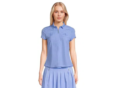 Jamie Sadock Solid Sunsense Polo With Mesh Overlay In Purple