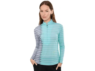 Jamie Sadock Sunsense Bandage Long Sleeve Quarter Zip Women's Clothing Multicolor: Sm