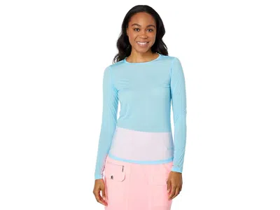 Jamie Sadock Sunsense Crew Neck Top Long Sleeve In Blue