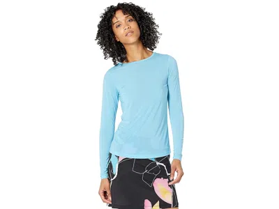 Jamie Sadock Sunsense Crew Neck Top Long Sleeve In Blue