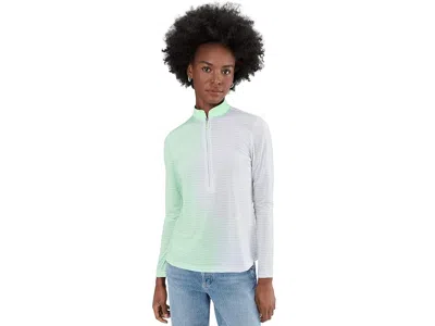 Jamie Sadock Sunsense Gradient Stripe Long Sleeve Quarter Zip In Green