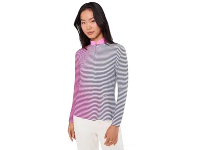 Jamie Sadock Sunsense Gradient Stripe Long Sleeve Quarter Zip In Multi