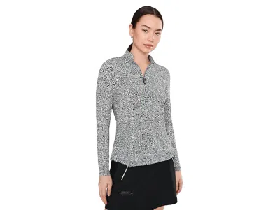 Jamie Sadock Sunsense Ocelot Long Sleeve Quarter Zip In Multi