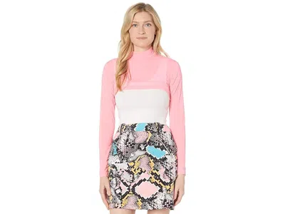 Jamie Sadock Sunsense(r) 35 Spf Lightweight Long Sleeve Mock Neck Crop Layering Top In Multi