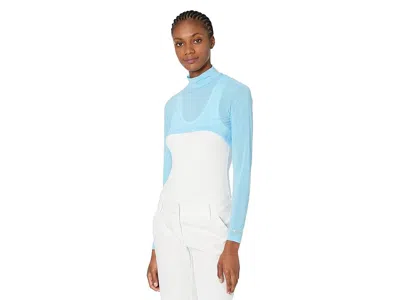 Jamie Sadock Sunsense(r) 35 Spf Lightweight Long Sleeve Mock Neck Crop Layering Top In Multi