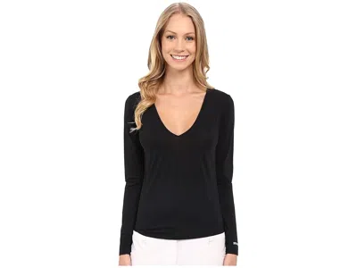 Jamie Sadock Sunsense(r) Long Sleeve Layering Top In Black