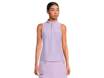 Jamie Sadock Textured Ottoman Solid Sleeveless Polo In Purple