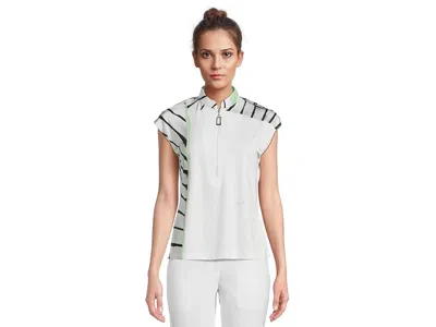 Jamie Sadock Twist Turn Print Short Sleeve Top In White