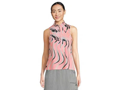 Jamie Sadock Whirlwind Print Sleeveless Polo In Pink