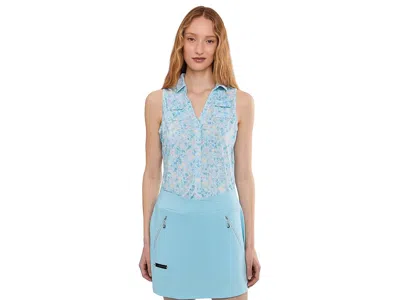 Jamie Sadock Wildflower Print Sleeveless Top Women's Clothing Blue: Lg