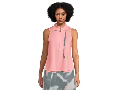 Jamie Sadock Zen Print Sleeveless Polo In Pink