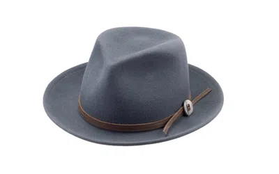 Jamie Slye Hats + Accessories Women's Blue Buddy Wool Fedora Hat - Avion