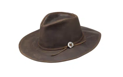 Jamie Slye Hats + Accessories Women's Brown Wilder Wide Brim Leather Hat - Chocolate