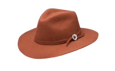 Jamie Slye Hats + Accessories Women's Red Phoebe Wide Brim Wool Hat - Burnt Orange