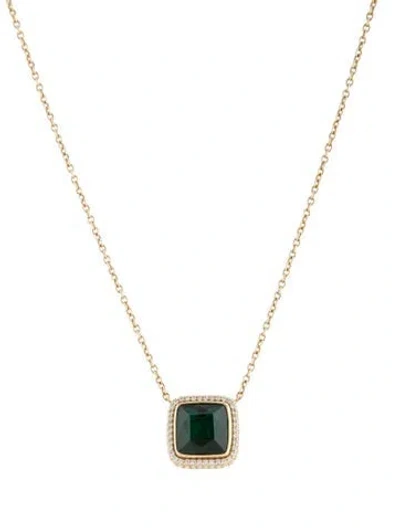 Pre-owned Jamie Wolf 18k 5.63ct Tourmaline & Diamond Pendant Necklace, 17.5" In Multicolor