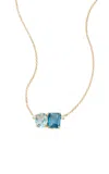 Jamie Wolf 18k Yellow Gold Aquamarine And London Blue Topaz Necklace