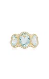 Jamie Wolf 18k Yellow Gold Diamond And Aquamarine Ring In Blue