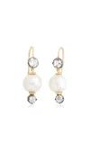 Jamie Wolf 18k Yellow Gold; Pearl And Topaz Earrings In White