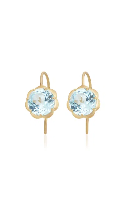 Jamie Wolf 18k Yellow Gold Topaz Earrings In Blue