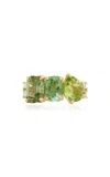Jamie Wolf Cluster18k Yellow Gold Tourmaline; Peridot; And Diamond Ring