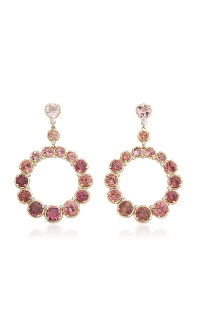 Jamie Wolf Ombré 18k Yellow Gold Diamond And Tourmaline Earrings In Pink