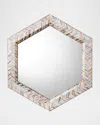 Jamie Young Academy Mother-of-pearl Hexagon Wall Mirror In Multi