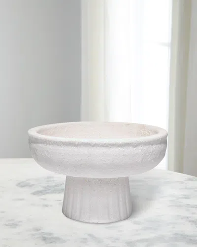 Jamie Young Aegean Pedestal Bowl - Small In Matte White
