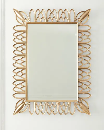 Jamie Young Antiqued Brass Rectangle Mirror In Green