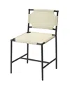 Jamie Young Asher Leather Dining Chair In White