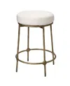 Jamie Young Asteria Iron Counter Stool In White
