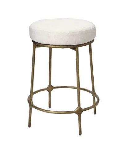 Jamie Young Asteria Iron Counter Stool In White