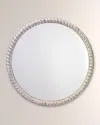 Jamie Young Audrey Beaded Mirror In White Wood In Metallic