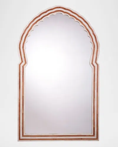 Jamie Young Bardot 60" Bone & Wood Wall Mirror In Natural