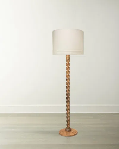 Jamie Young Barley Twist Floor Lamp In Gold