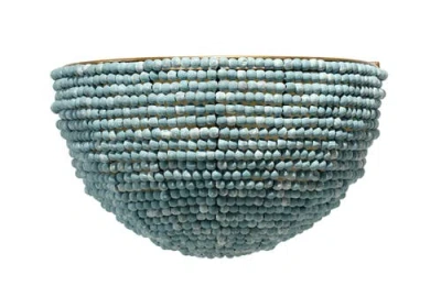 Jamie Young Barnacle 1-light Beaded Demi Lune Wall Sconce, Blue