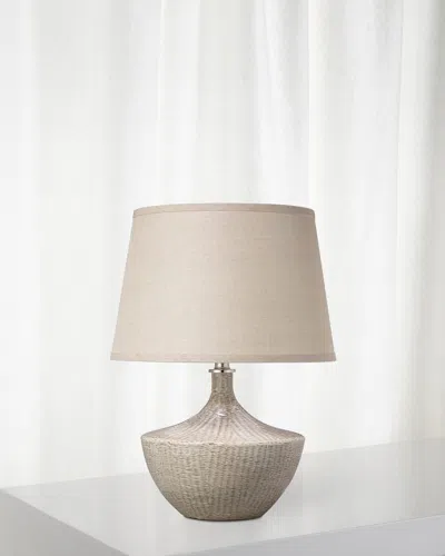 Jamie Young Basketweave Table Lamp In White