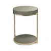 Jamie Young Chester Faux Shagreen Side Table In Dark Grey