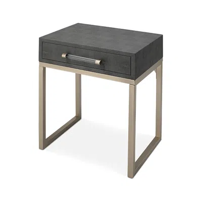Jamie Young Kian Faux Shagreen Side Table In Dark Grey