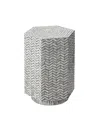 Jamie Young Brando Mother-of-pearl Textured Hexagon Side Table In Gray